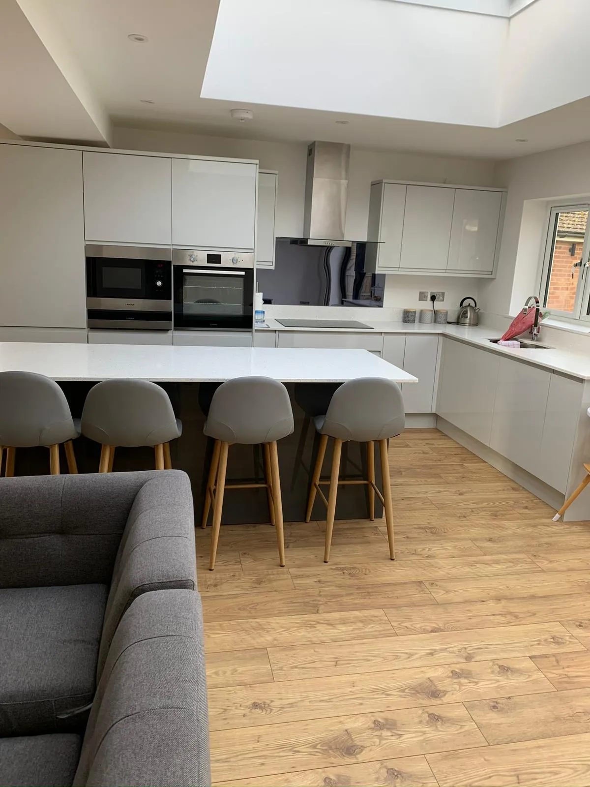 kitchen table extension with dining table