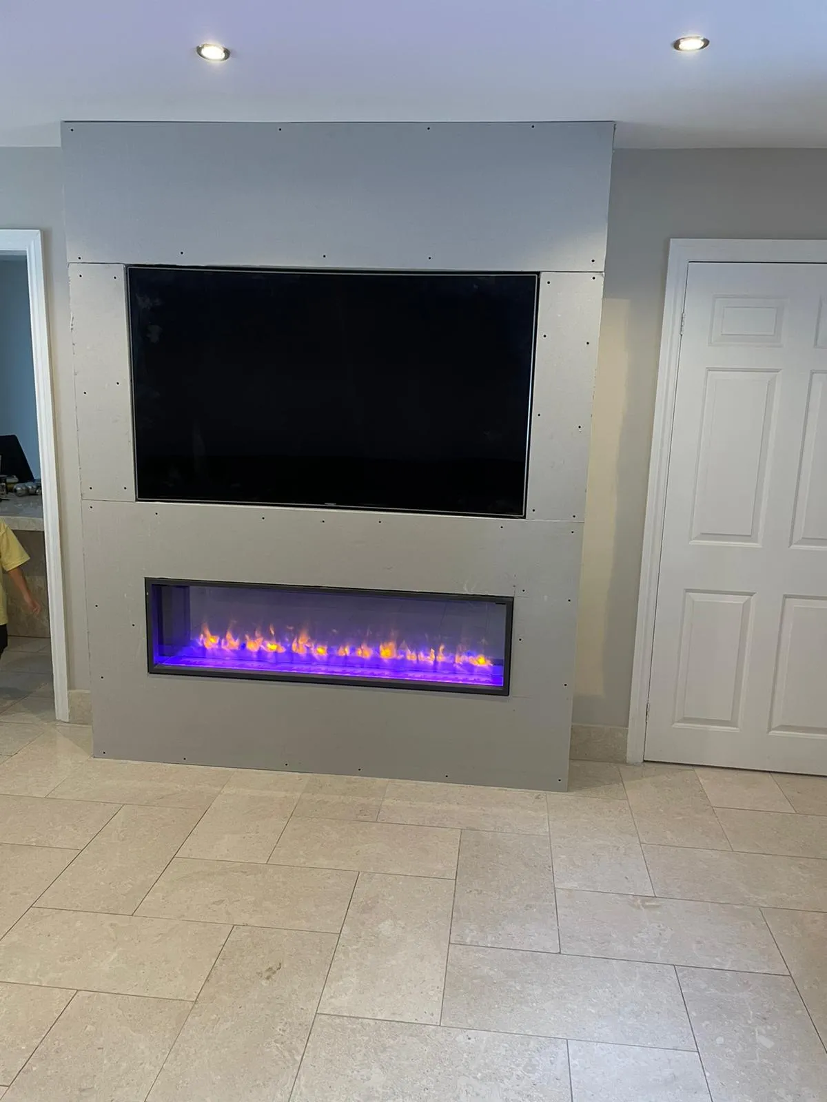 house renovation with tv